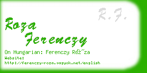 roza ferenczy business card